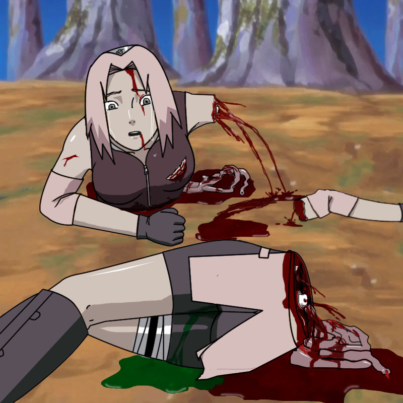 pink hair girl cutted into two from waist guro page 5 full
