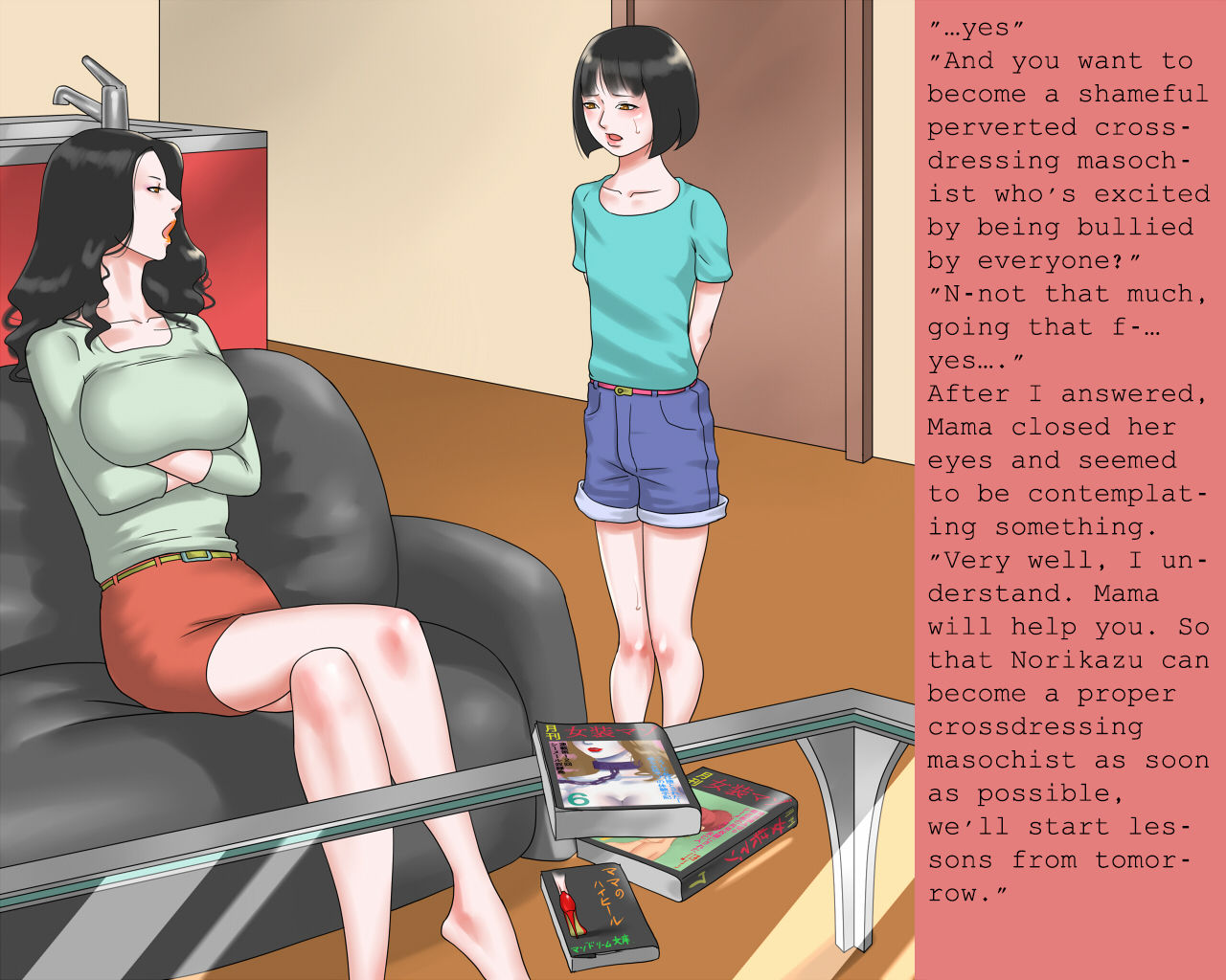 Shasei Kanri Sareta Josou Maso Ningyou Noriko wa Mama no Hentai Shiriana Roshutsu Dorei | Crossdressing masochist doll whose ejaculation is controlled page 7 full