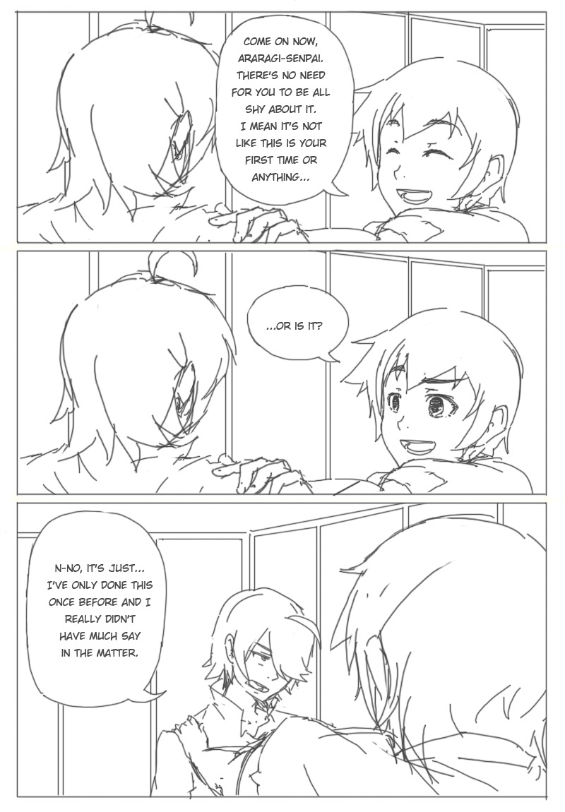 Araragi X Kanbaru Doujin page 6 full