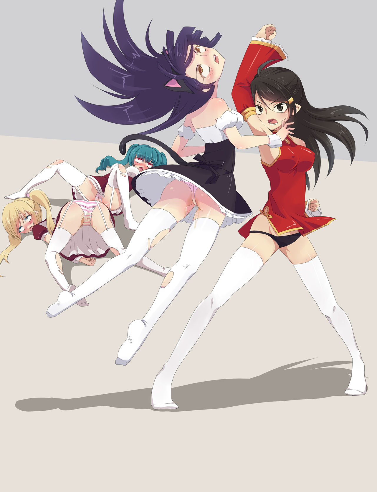 Fighting stocking Girl page 3 full
