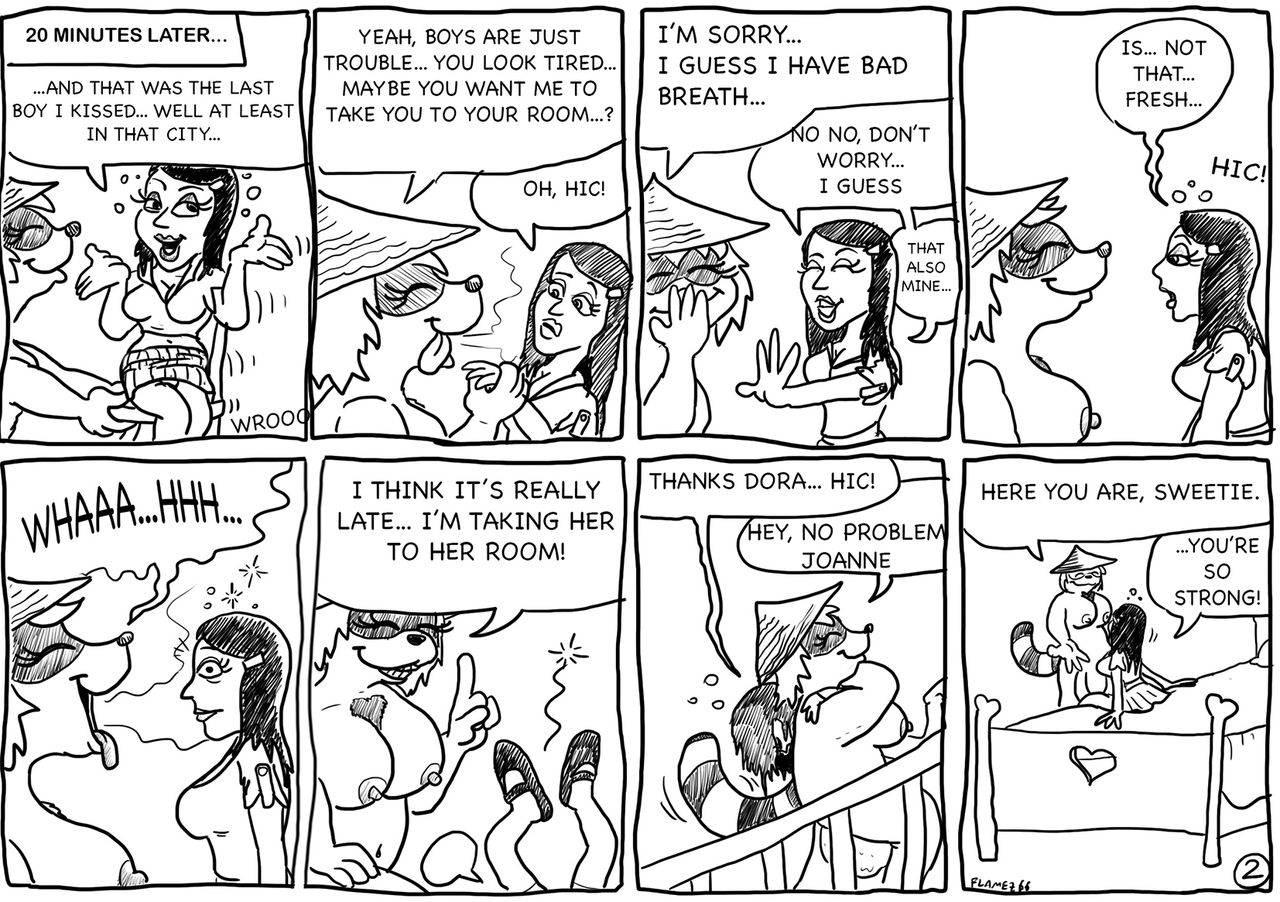 Dora's drunken fun comic page 2 full