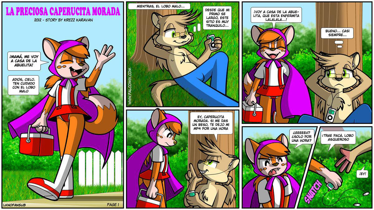 Cute Lil' Purple Riding Hood | La Preciosa Caperucita Morada page 1 full