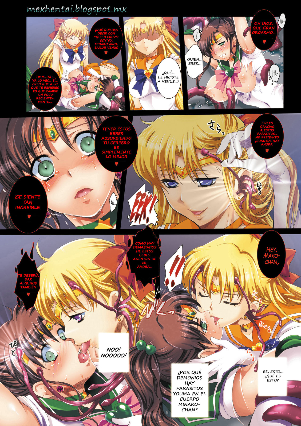 Sailor Senshi to Sennou Shokushu | Las Sailor Scouts y el Tentaculo Lava-Cerebros page 8 full