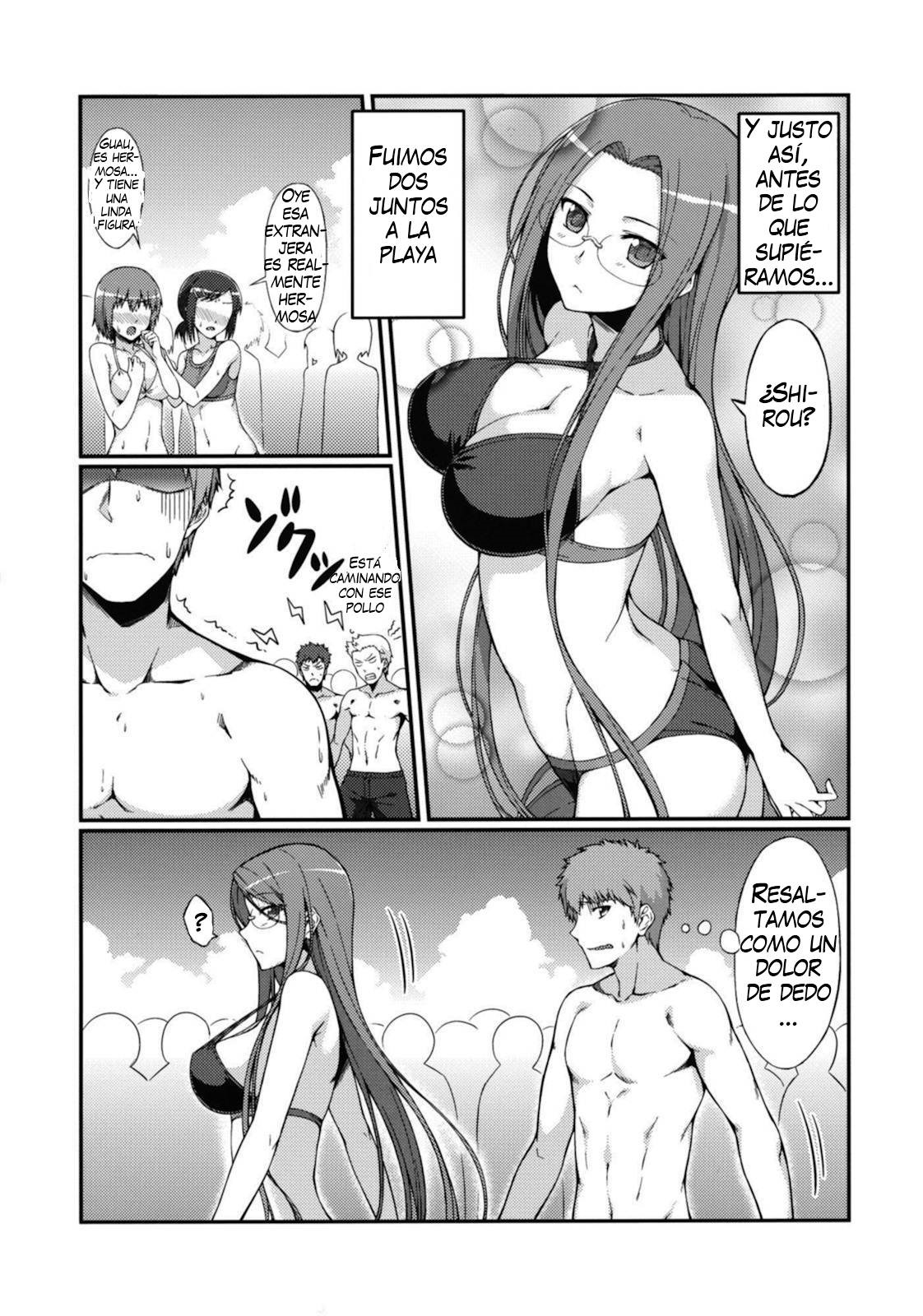 Rider-san to Kaisuiyoku. | Rider-san and the Beach page 6 full