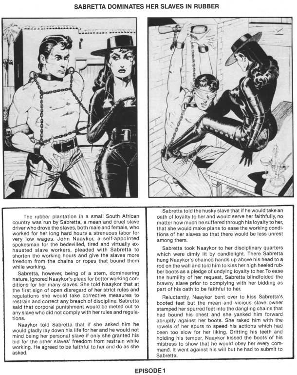 Sabretta dominate her slaves in rubber page 1 full