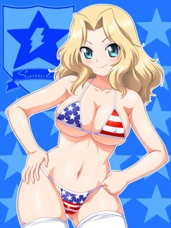 American flag bikini beauties