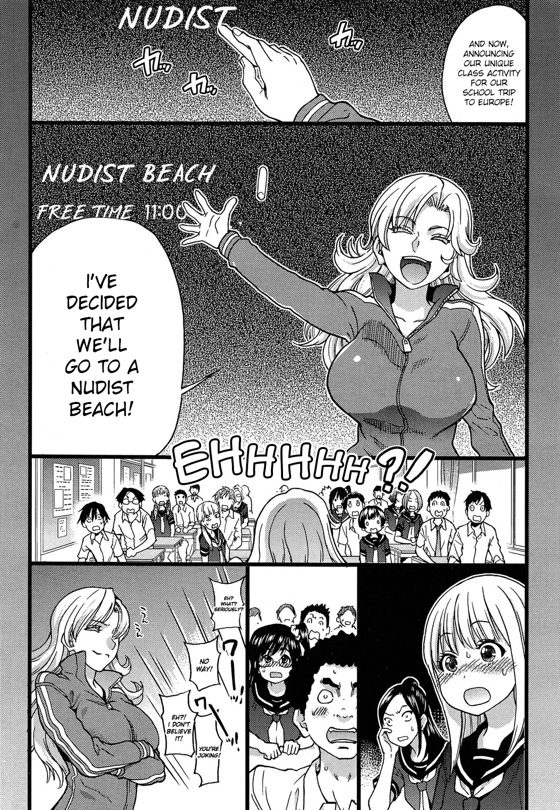 Nudist Beach ni Shuugakuryokou de!! Ch. 1-6 page 5 full